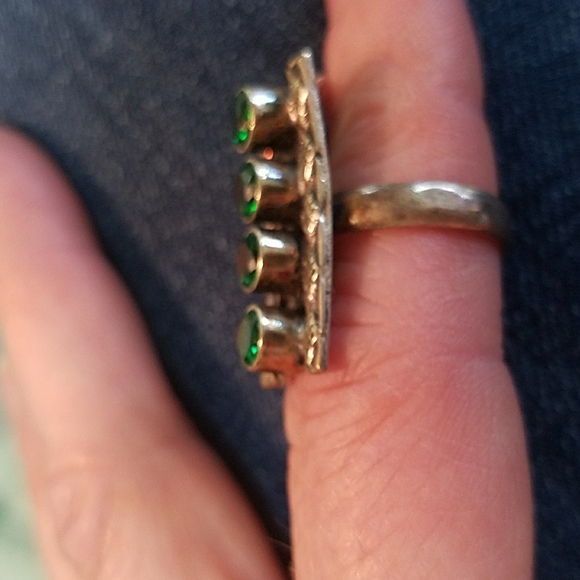 Sterling Ring size 7.5 ring, fantastic green - Picture 3 of 7